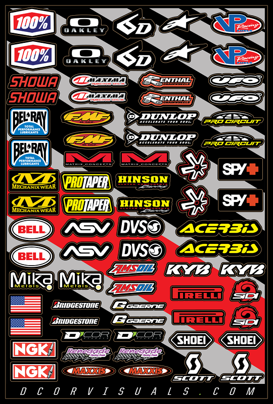 Stikkersets / Graphics > D'Cor Decal Sheet Misc MX Logos Cor2 - Van Dij