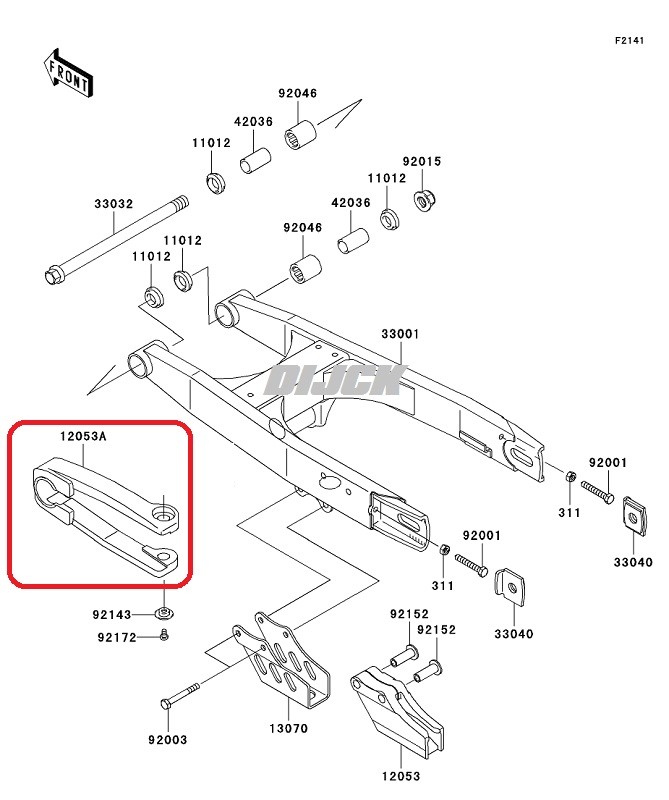 Kawasaki Plastic > Kawa Oem Kettingstrip Kx65 00-24 - Van Dijck